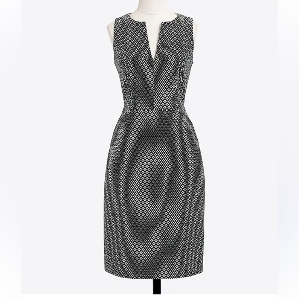 J. Crew Black and White Polka Dots Midi Dress. New